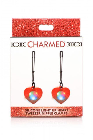 Charmed - Heart Tweezer Pinces à tétons avec lumières LED