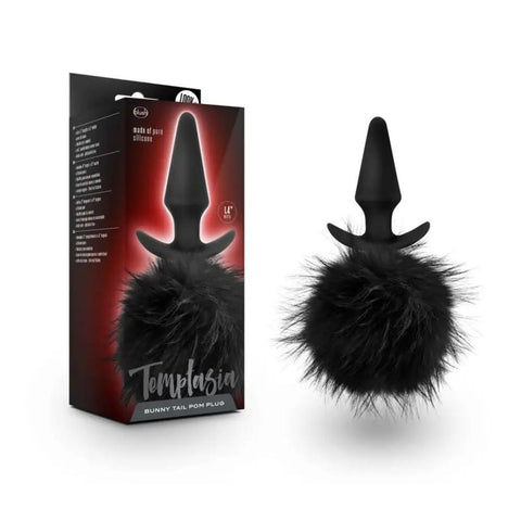 Temptasia - Plug anal avec pompon en forme de queue de lapin - Noir